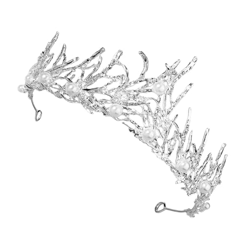ERINGOGO Vintage Barock Zweig Haarkrone Silber Braut Tiara Haarschmuck Damen Hochzeit Bridal Headpiece für Frauen und Mädchen von ERINGOGO