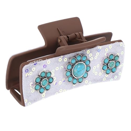 ERINGOGO Retro Haarklammer Mit Künstlichem Für Frauen Western-stil Haaraccessoire Für Dickes Und Lockiges Haar Elegante Und Dekorative Haarspange Für Besondere Anlässe von ERINGOGO