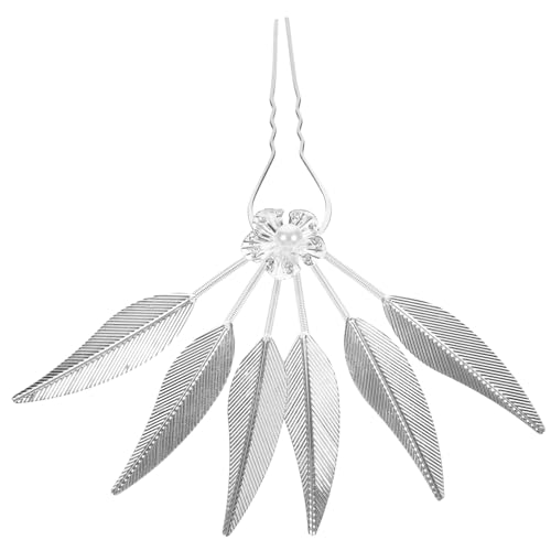 ERINGOGO Vintage Haarnadel aus Metall mit Design Ethnischer Haarschmuck für Frauen Stabile und Stilvolle Haarspange für Hochzeit Party und Alltag Silberfarbene Haarklammer von ERINGOGO