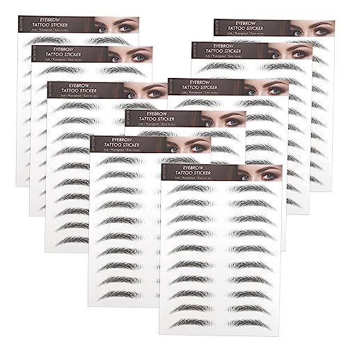 ERINGOGO 10stücke Bionische Augenbrauen Aufkleber Wasserdichte Transfer Tattoos Für Frauen Realistische Natürliche Augenbrauen Einfaches Anbringen Wiederverwendbar Beauty Eyebrow Stickers von ERINGOGO