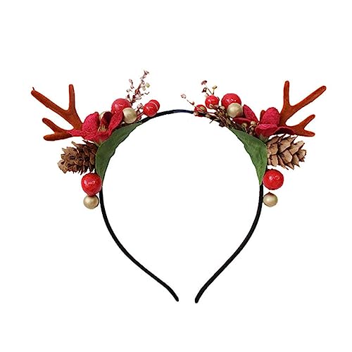ERINGOGO Weihnachts Haarband mit Weichem Geweih Haarreif Stil Haarschmuck Festliches Rentier Stirnband für Party und Performance Geeignet für Mädchen und Frauen von ERINGOGO