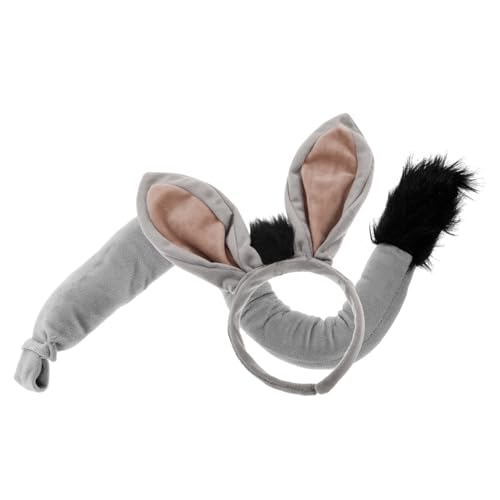 ERINGOGO Zootier-stirnband Mit Eselschwanz Für Tier-cosplay Niedliche Plüschohren Und Für Halloween Ostern Und Geburtstagsfeiern Verstellbar Für Erwachsene Und Junge Mädchen von ERINGOGO