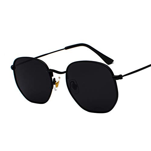 ERIOG Sonnenbrille Square Sonnenbrille Herren Hexagon Sonnenbrille Mannen Damen Metallrahmen Angelbrille Goldgrau Schwarzgrau Silber Grau Brillen von ERIOG