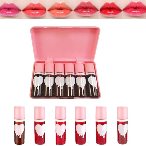 Dragon Rance Mini Lip Tint, 6 Colors Mini Korean Lip Tint, Multi-Use Lip and Cheek Tint, Long Lasting Waterproof Lip Stain, High Pigment,Vivid Color, Lip Makeup Gift for Women von ERISAMO