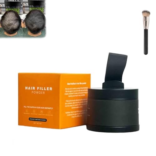 Hairbear Hair Filler Powder, Long-Lasting Waterproof Hair Thickening Fibers for Instant Volume & Scalp Coverage for Thinning Hair, Root Cover Up Powder Stick for Women & Men (Black) von ERISAMO
