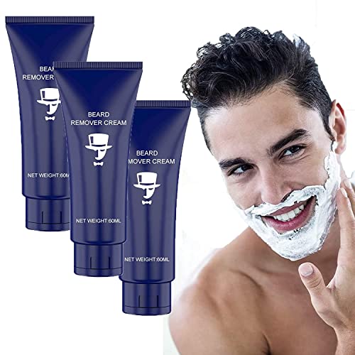 Men Permanent Hair Beard Removal Cream Depilatory Paste Face, Men Hair Removal Cream, 60g Natural Soft Painless Beard Remover Cream, for Face, Underarms, Legs, Chest,Arms (3Pcs) von ERISAMO