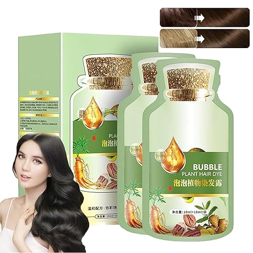 Natural Plant Hair Dye, New Botanical Bubble Hair Dye, Plant Fruit Hair Dye Cream, Pure Plant Extract for Grey Hair Color Bubble Dye,Instant Hair Dye Shampoo for Women Men (Chestnut Brown) von ERISAMO