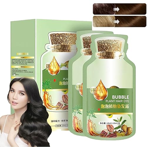 Natural Plant Hair Dye, New Botanical Bubble Hair Dye, Plant Fruit Hair Dye Cream, Pure Plant Extract for Grey Hair Color Bubble Dye,Instant Hair Dye Shampoo for Women Men (Coffee) von ERISAMO