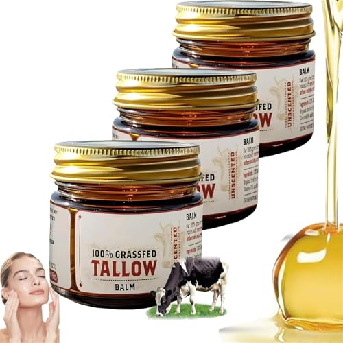 Primal Range Beef Tallow, Nature's Skincare - 100% Grassfed Tallow Balm, Beef Tallow Moisturizer, Beef Tallow Skin Care for Men and Women (3) von ERISAMO