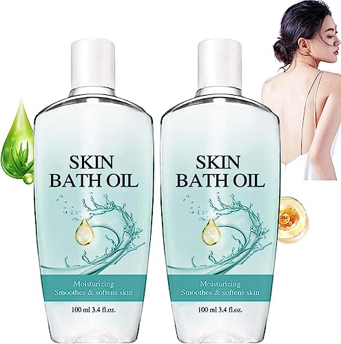 Skin Bath Oil for Women with Jojoba Oil, Vitamin E and Rosemary Extract, Shimmering Body Oil, Moisturizes Smooth Improves Dry Skin (2Pcs) von ERISAMO