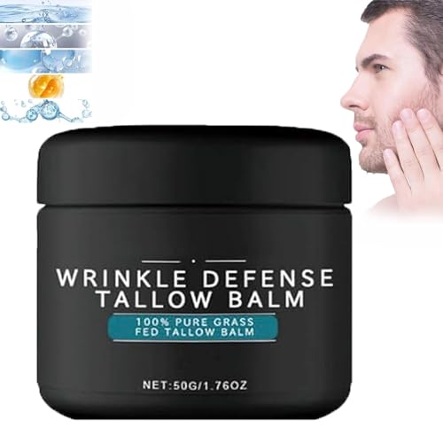 Wrinkle Defense Tallow Balm, 3 in 1 Mens Skincare Kit - Face Cream + Serum + Face Wash, Facial Skin Care Kit for Men, Reduce Fine Lines, Anti Wrinkles & Anti Aging (Face Cream) von ERISAMO