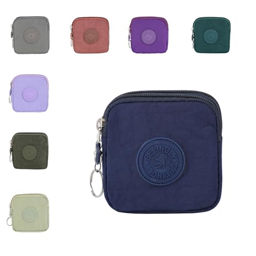 ERJUR Mini-Münzgeldbörse, tragbar, Kleingeldtasche, Tasche, Kreditkabel, Organizer, Kartenausweis, Blau, Münzgeldbörse von ERJUR