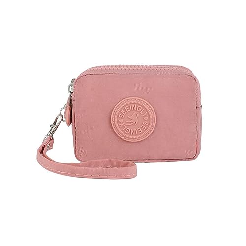 ERJUR Münztasche mit dreifacher Kapazität für Damen, Herren, Mädchen, Geldbörsen für Karten, Bargeld, Rechnungen, Pink, modisch von ERJUR