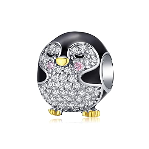 ERKANZHI Pinguin Diy Charm 925 Sterling Silber Passt Pandora Armband Halskette, European Charms Armband von ERKANZHI