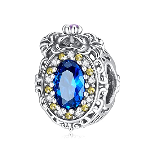 ERKANZHI Saphir Bead Charm 925 Sterling Silber Charm Passend für Pandora Armband Halskette von ERKANZHI