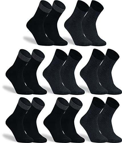 ERKARIO, Arbeitssocken robust, mit weichem dehnbarem Bund, auch Übergröße, schwarz, anthrazit, 8 Paar, 43-46 von ERKARIO