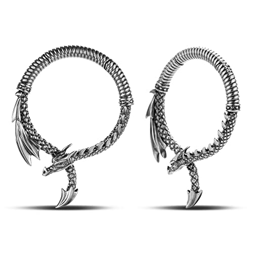 ERKUOO 2PCS Ohr Gewichte Messgeräte Kleiderbügel für gestreckte Zarte Drachen Typ baumelnde Ohren Punk Ohrtunnel Plug Taper Ring Expander Ohrringe Piercings für Frauen Männer 3mm von ERKUOO