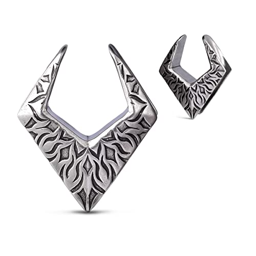 ERKUOO 2PCS Raute Ohrmesser Plugs Sattel Ohrtunnel Expander Körper Piercing Schmuck Ohrringe Geschenk für Männer Frauen 8mm von ERKUOO