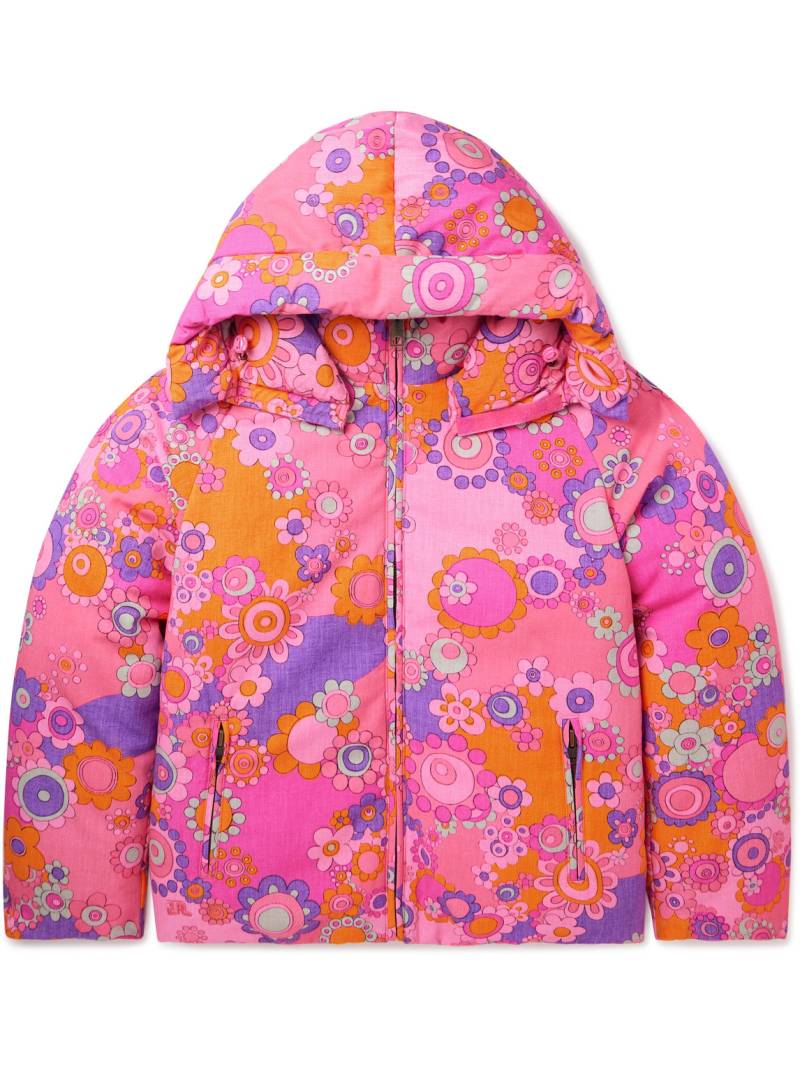 ERL - Floral-Print Cotton and TENCEL™ Lyocell-Blend Down Hooded Jacket - Men - Pink - S von ERL