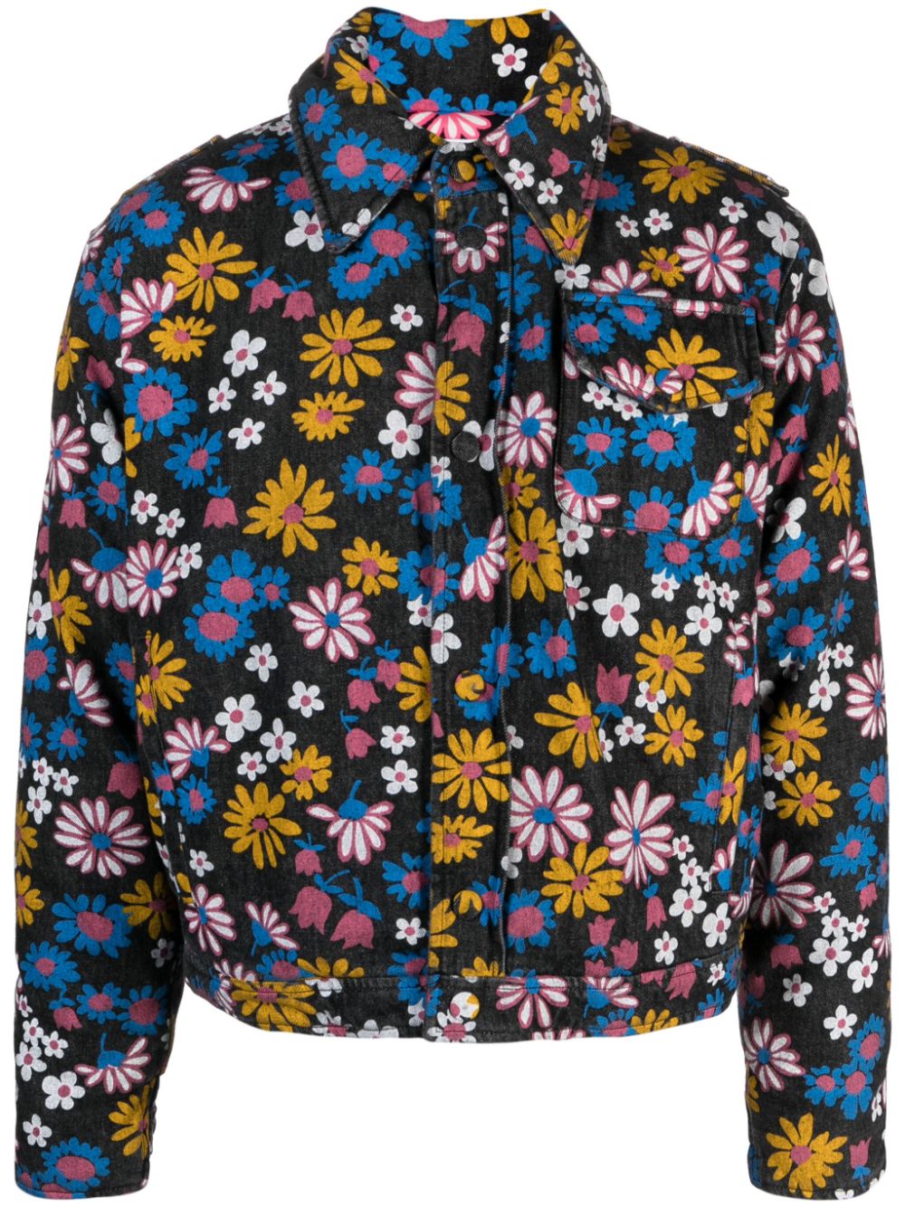 ERL Jacke mit Blumen-Print - Schwarz von ERL