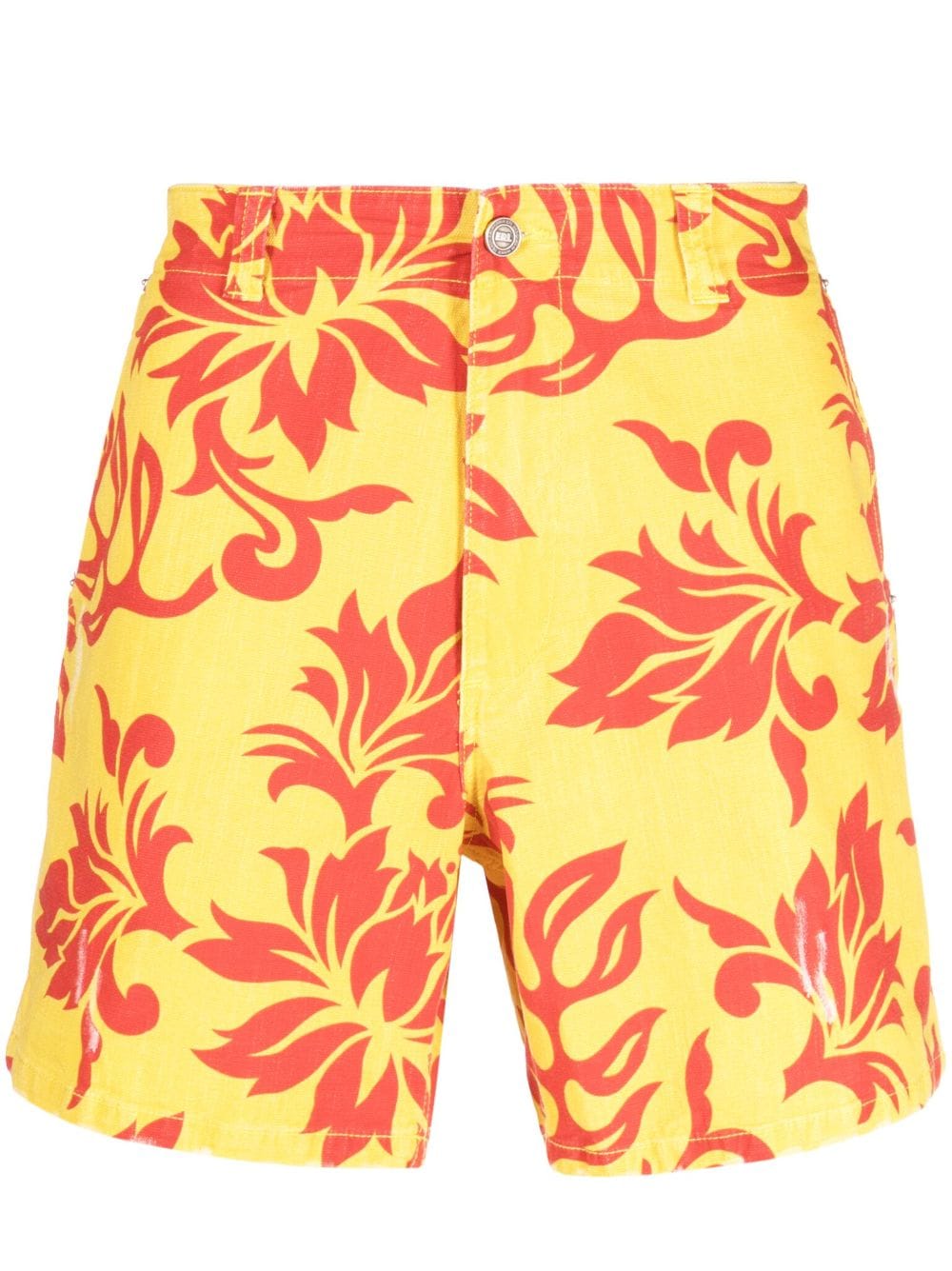 ERL Knielange Shorts mit Print - Gelb von ERL