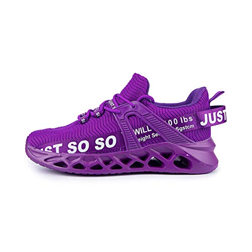 ERLINGO Damen Herren Laufschuhe rutschfeste atmungsaktive Sportschuhe Athletic Blade rutschfeste Tennis Mode Sneakers Stoßdämpfung atmungsaktive Wanderschuhe, Violett - violett - Größe: 39 EU von ERLINGO