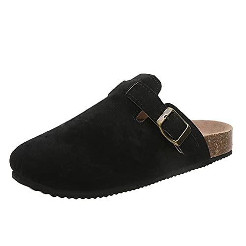 ERLINGO Damen Leder Clogs, Damen Slip On Garten Clogs Sommer Strand Mule Clogs Rückenfrei Küche Garten Hausschuhe Weiche Weite Passform Sandalen für Casual Hinterhof Outdoor von ERLINGO