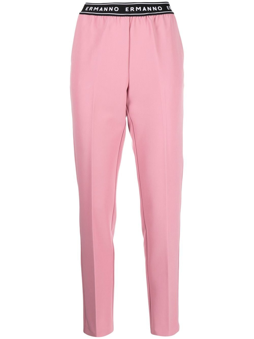 ERMANNO FIRENZE Schmale Hose mit Logo-Bund - Rosa von ERMANNO FIRENZE