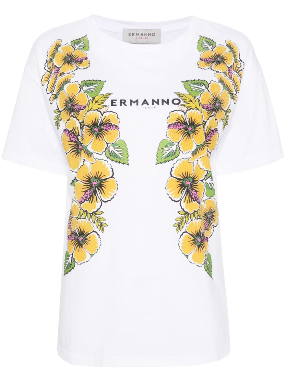 ERMANNO FIRENZE T-Shirt mit Logo-Print - Weiß von ERMANNO FIRENZE