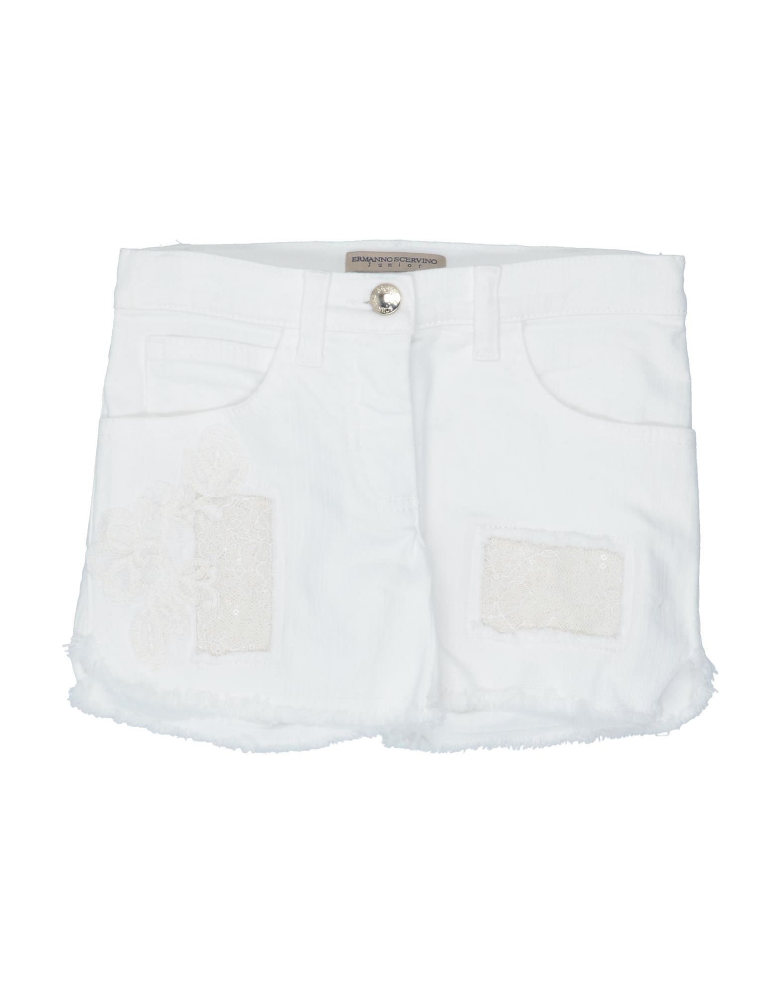 ERMANNO SCERVINO JUNIOR Jeansshorts Kinder Weiß von ERMANNO SCERVINO JUNIOR