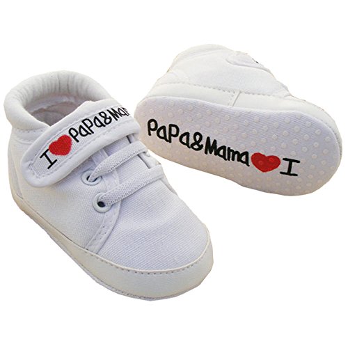 EROSPA® Babyschuhe I Love Mama & Papa Lauflernschuhe Unisex Mädchen Jungen Sneaker Schühchen weiche Sohle 12 cm von EROSPA