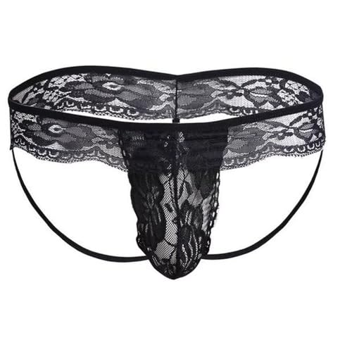 EROSPA® Herren Dessous Spitzen-String - Tanga Sissy - Schwarz S-L von EROSPA