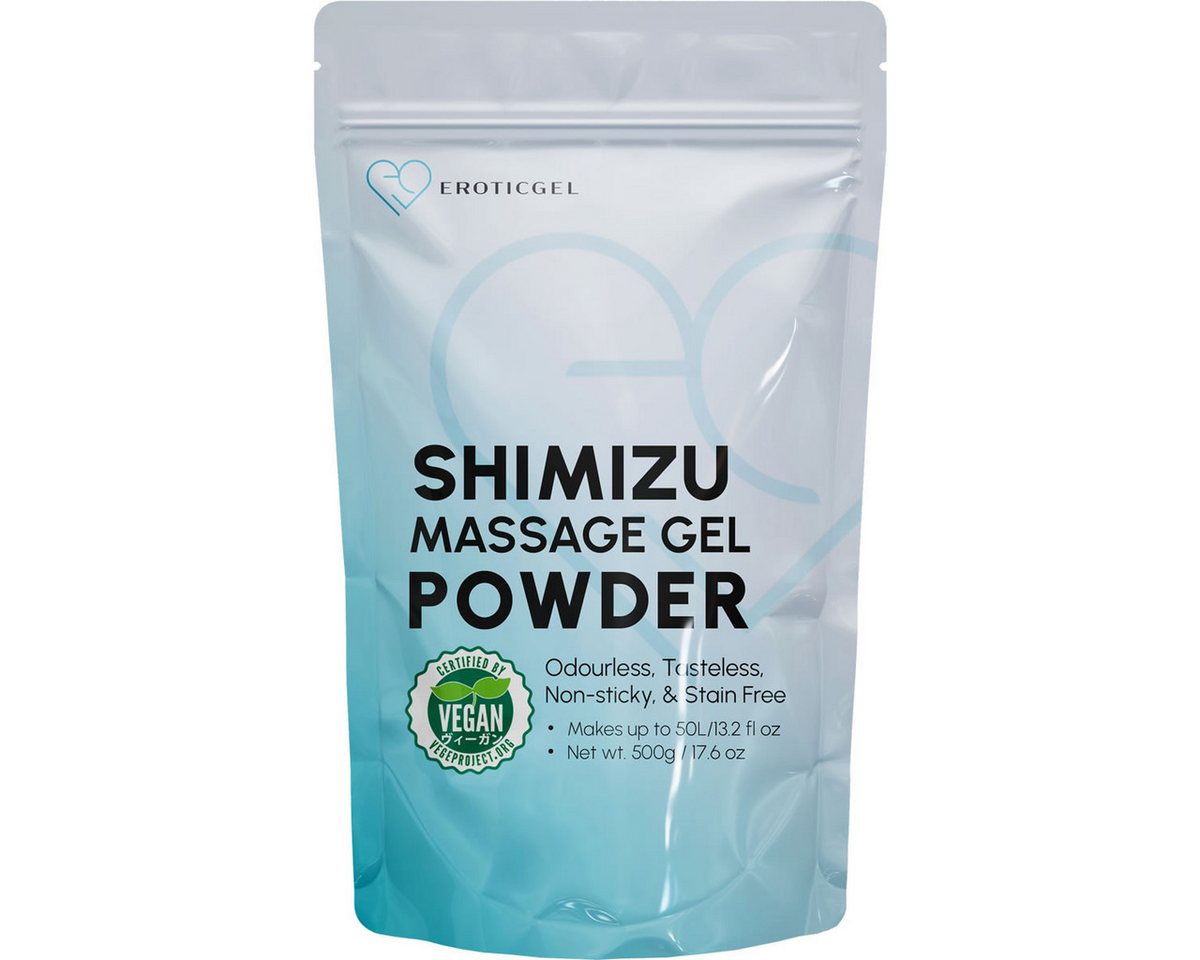 EROTICGEL Gleit- und Massagegel Nuru Massage Gel Powder (Nori Seaweed & Green Tea), SHIMIZU Edition, Tüte mit 500g, 1-tlg., japanisches Massagegel-Pulver aus natürlichen Inhaltsstoffen von EROTICGEL