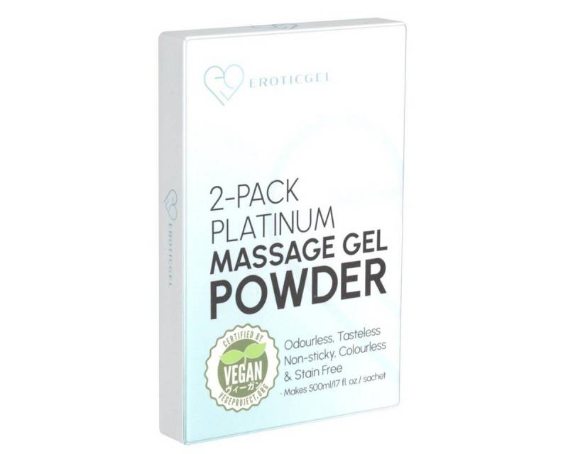 EROTICGEL Gleit- und Massagegel Nuru Massage Gel Powder - Platinum, TRAVEL PACK, 2 Sachets mit je 5g (insgesamt 10g), japanisches Massagegel-Pulver aus natürlichen Inhaltsstoffen von EROTICGEL