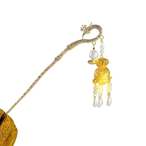 1 x Haarspange im chinesischen Stil für Frauen, Haarnadeln, Blume, handgefertigt, Schmuck, Zubehör, Haarschmuck (5) von ERQIAO