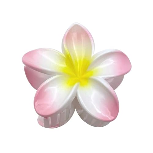 3 Stück schöne und modische große Plumeria-Blume, 13 cm, quadratisch, matt, Haarspange, Kopfschmuck, Haarschmuck für Damen (Hellrosa) von ERQIAO