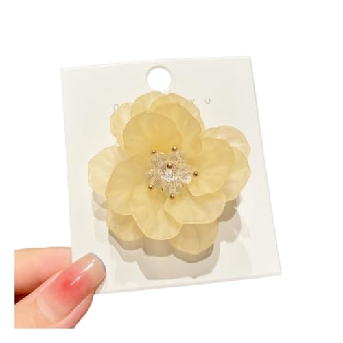 5-teiliges Set für Damen, mehrfarbig, Kirschblüten-Kamelie, schöne Seitenclip mit Pony, Haarnadel für den täglichen Gebrauch (eine Kamelie gelb) von ERQIAO
