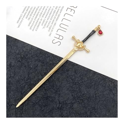 Metall-Schwert-Haarnadel für Damen, modisch, chinesisch, einfache und kreative Pfanne, Haarnadel, Schmuck, Temperament, Kopfbedeckung, Zubehör (WTS00002-15) von ERQIAO