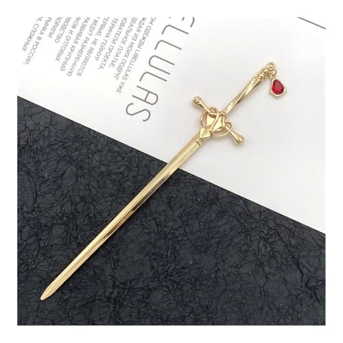 Metall-Schwert-Haarnadel für Damen, modisch, chinesisch, einfache und kreative Pfanne, Haarnadel, Schmuck, Temperament, Kopfbedeckung, Zubehör (WTS00002-18) von ERQIAO
