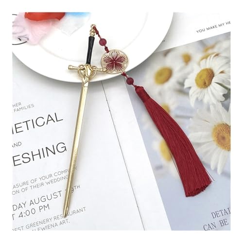 Metallschwert-Haarnadel für Damen, modisch, chinesisch, einfache und kreative Pfanne, Haarnadel, Schmuck, Temperament, Kopfbedeckung, Zubehör (WTS00002-10) von ERQIAO