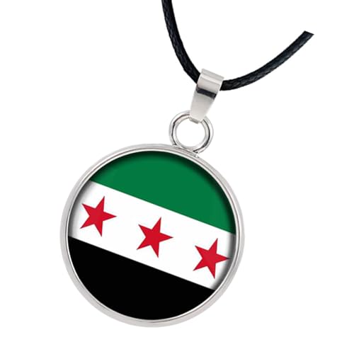 2024 Syrien-Flaggen-Halskette/modischer Schlüsselanhänger für Damen und Herren, patriotischer Halsschmuck, Geschenk, Reise-Souvenir, Einheitsgröße, Wie beschrieben, Wie beschrieben von ERRORY