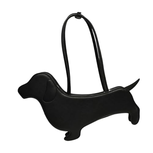 Auffällige Handtasche mit Dackel-Design, lässige Achseltasche, ideal für den täglichen Gebrauch und Hundeliebhaber wie Dackel, Schwarz , One Size von ERRORY