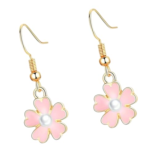 Blumen-inspirierte Tropfen-Ohrringe für Damen, leichte Legierung, Schmuck mit Öltropf-Techniken, emailliertes Ohrzubehör, eleganter Schmuck für formelle Anlässe, Einheitsgröße, Wie beschrieben, Wie von ERRORY