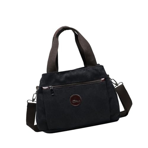 Canvas-Tasche für Damen, Schultertasche, Crossbody-Tasche mit mehreren Taschen und großem Fassungsvermögen, für den täglichen Gebrauch und Reisen, mehrere Taschen, Schwarz , One Size Canvas-Tasche für Damen, Schultertasche, Crossbody-Tasche mit mehreren Taschen und großem Fassungsvermögen, für den täglichen Gebrauch und Reisen, mehrere Taschen, Schwarz , One Size von ERRORY