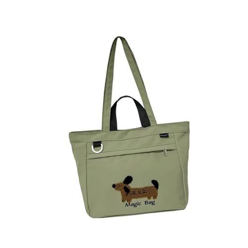 Damen Alltagstasche, modische Handtasche, allpassende Arbeitstasche mit großem Fassungsvermögen, Pendeln, Cartoon-Hund, Schultertasche, Damen, Cartoon-Hunde-Handtasche, passend für den Alltag, grün Damen Alltagstasche, modische Handtasche, allpassende Arbeitstasche mit großem Fassungsvermögen, Pendeln, Cartoon-Hund, Schultertasche, Damen, Cartoon-Hunde-Handtasche, passend für den Alltag, grün von ERRORY