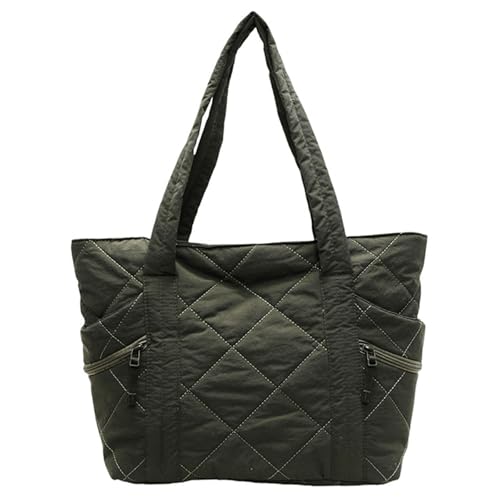 Damen-Umhängetasche, große Kapazität, Achseltasche, lässige Handtasche, passend für den Alltag, große Kapazität, Schultertasche, Achsel-Griff, Handtasche, Schule, grün, One Size von ERRORY