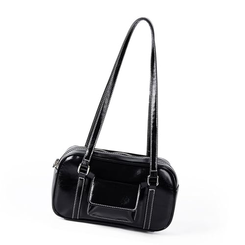 Damen-Umhängetasche, koreanische Stile, Achseltasche, PU-Leder, Handtasche, passend für den Alltag, modische Achselhöhle, Retro-Stil, koreanischer Stil, Schulter, Schwarz , One Size von ERRORY