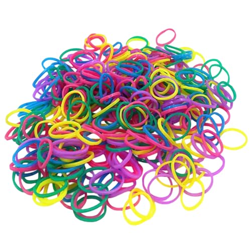 ERRORY 1000 Stück Elastisches Haarseil Weiche Pferdeschwanzhalter Gummi Haargummi Haarstyling Werkzeug für Mädchen Säuglinge von ERRORY