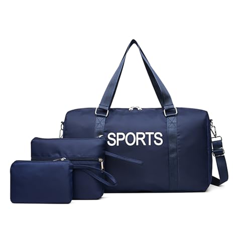 ERRORY 3-teiliges stilvolles Gepäck-Aufbewahrungsbeutel-Set mit Buchstabenmuster, geräumige Schultertaschen, Fitness, Turnbeutel, Reisehandtasche für Damen, große Kapazität, blau, One Size ERRORY 3-teiliges stilvolles Gepäck-Aufbewahrungsbeutel-Set mit Buchstabenmuster, geräumige Schultertaschen, Fitness, Turnbeutel, Reisehandtasche für Damen, große Kapazität, blau, One Size von ERRORY
