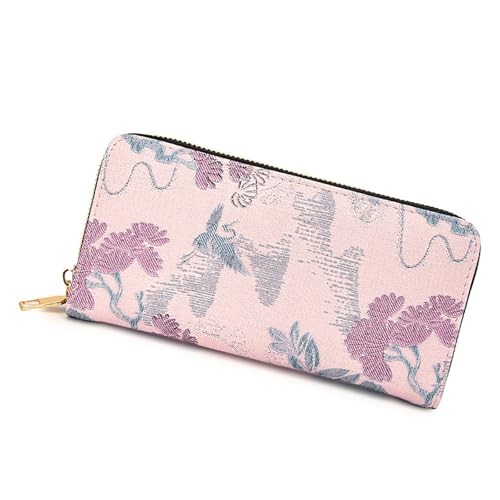 ERRORY Ancient Art Inspired Long Wallet Coin Purse with Premium PU and Large Capacity Card Pockets Portable Phone Holder PU Leather Business Card Holder, a, Mass Beauty von ERRORY